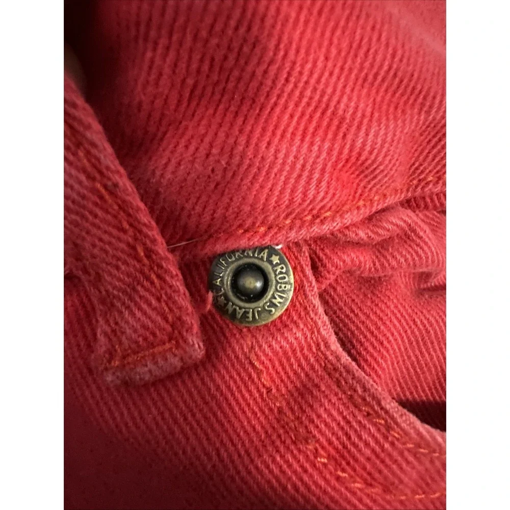 Robin's Jean‎ Men's Straight Fit Jeans Size 42 Red Rhinestone Back Pocket Flap